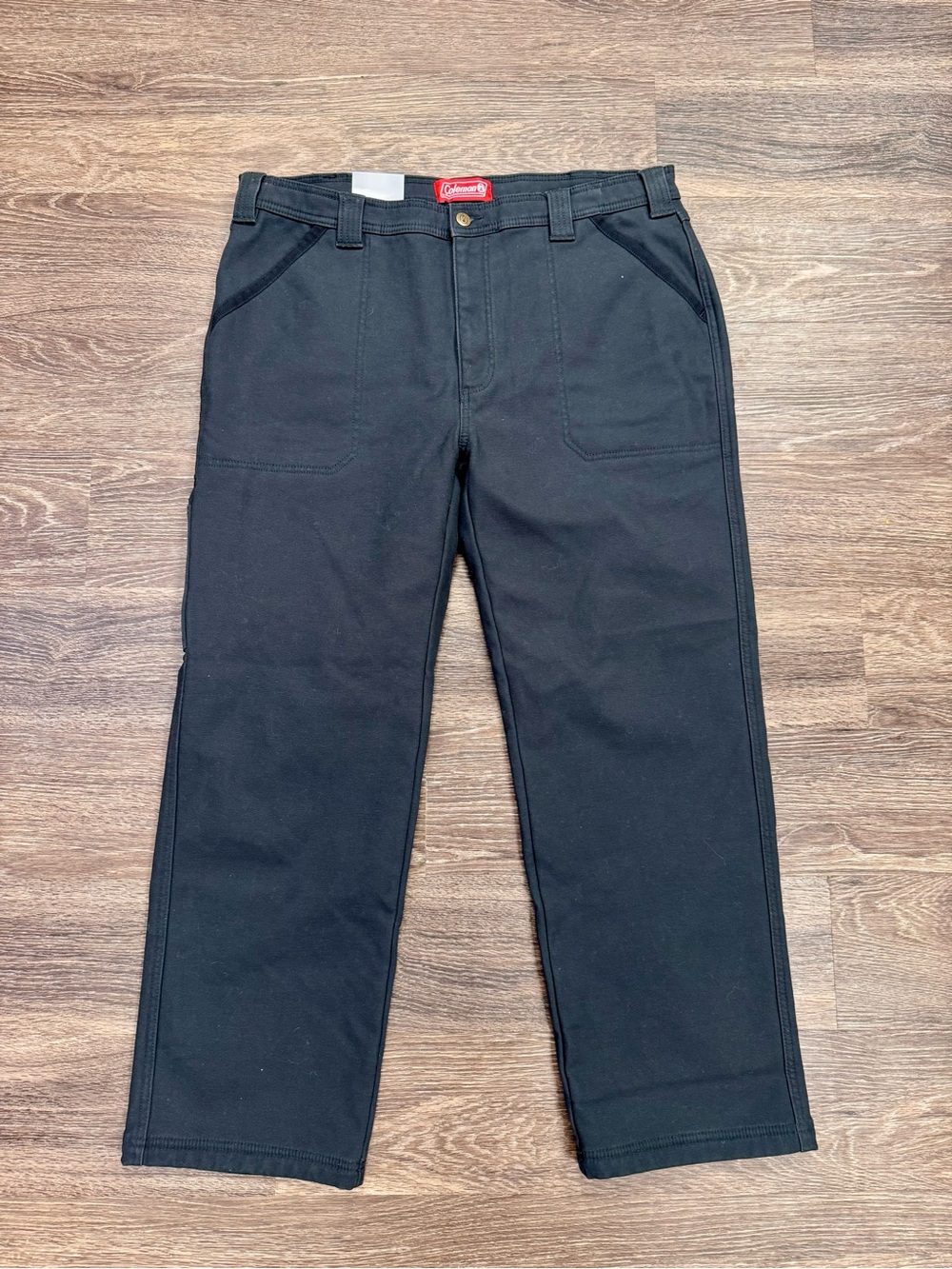 Coleman Fleece Lined Utility Work Pants 38x30 NWT Black Stretch Canvas